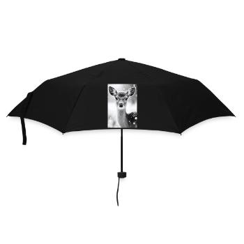 Tranquil Deer in Snowy Forest - Umbrella (small) - black - Front