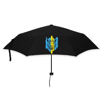 Schneeleopard National Souvenir Kasachstan - Regenschirm (klein) - Schwarz - Vorne