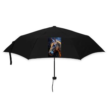 Ein Portrait von einem Pferd 1 - Regenschirm (klein) - Schwarz - Vorne