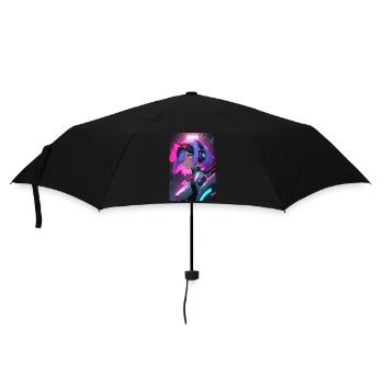 cyber girl - Parapluie standard - noir - Devant
