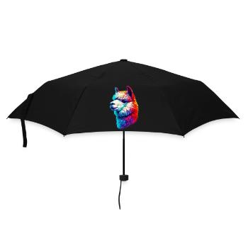 Alpaka - Regenschirm (klein) - Schwarz - Vorne