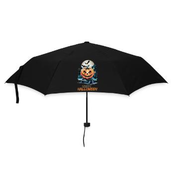 Joyeux Halloween avec Spooky House et Jack-o'-lanterns - Parapluie standard - noir - Devant