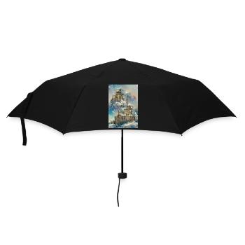 Winter Castle in the Sunlight Winter Sunlit - Umbrella (small) - black - Front