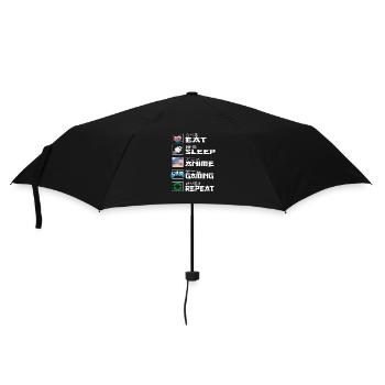 Manger Dormir Anime Gaming Répéter Kawaii Otaku Anime - Parapluie standard - noir - Devant