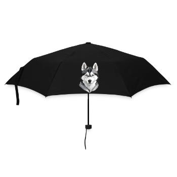 Cute Husky Head - Umbrella (small) - black - Front