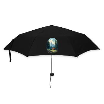 Pixelated cabin in the woods - Umbrella (small) - black - Front