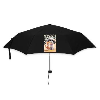 Dog and Cat Animal Children Best Friends Forever - Umbrella (small) - black - Front