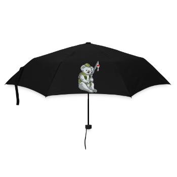 Koala Angler Angelrute Angeln - Regenschirm (klein) - Schwarz - Vorne