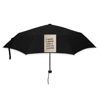 J’ai besoin d’un livre et d’un café - Parapluie standard - noir - Devant