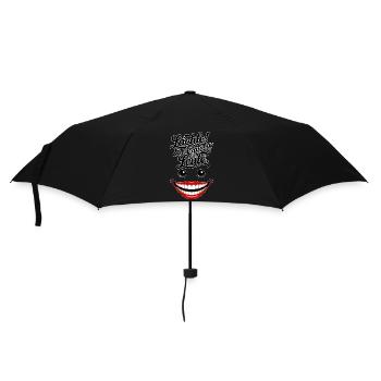 Immer lächeln - Regenschirm (klein) - Schwarz - Vorne
