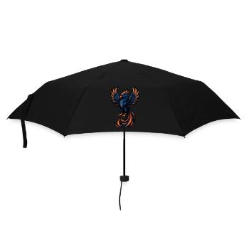 Phoenix – Feurige Wiedergeburt | Urbanes Zodiac-Maskottchen - Regenschirm (klein) - Schwarz - Vorne
