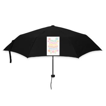Peace and happiness - Parapluie standard - noir - Devant