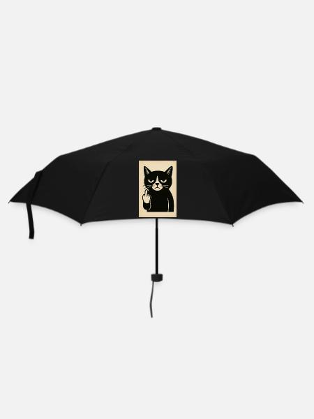 Mürrisch Kätzchen - Regenschirm (klein) - Schwarz