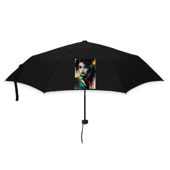 Portrait regard femme omikly cou éclaboussure art - Parapluie standard - noir - Devant