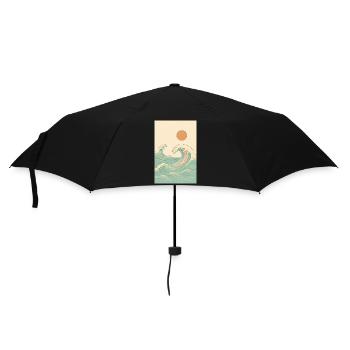Ein sommerliches Bild am Meer - Regenschirm (klein) - Schwarz - Vorne