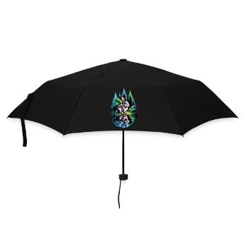 Kreatives Kaninchen-Motiv – Schöne Illustration - Regenschirm (klein) - Schwarz - Vorne