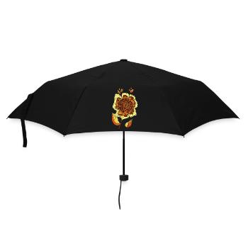 Blume - Regenschirm (klein) - Schwarz - Vorne