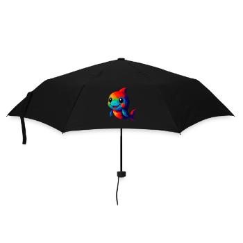 WPAP Polygon Kawaii Stil Tiere Baby Hai - Regenschirm (klein) - Schwarz - Vorne