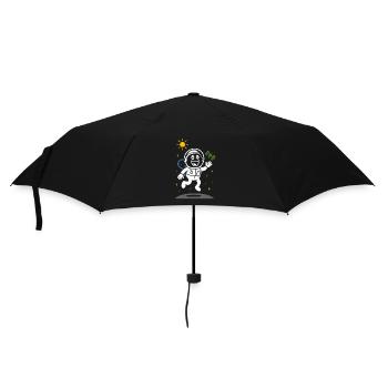 Ribbo as an astronaut – Funny space scene - Umbrella (small) - black - Front