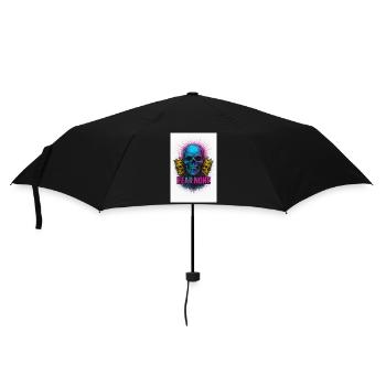Kühner Schädel mit Kronen Tintendesign - Regenschirm (klein) - Schwarz - Vorne