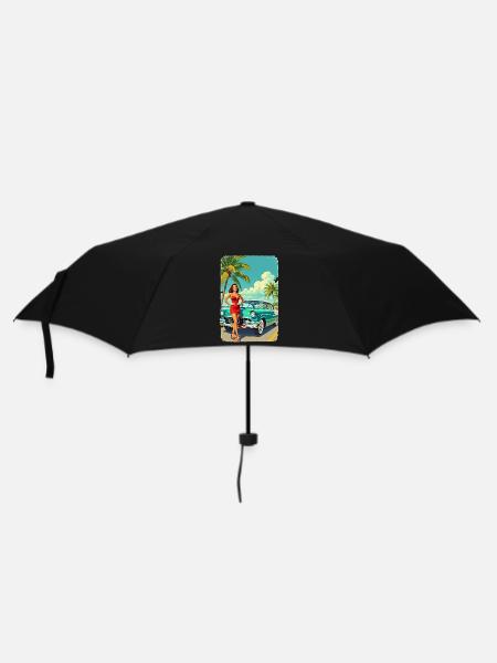 Retro Glamour & Muscle Car R01 - Umbrella (small) - black