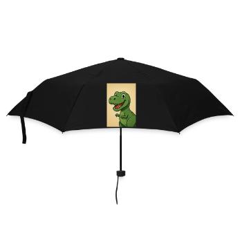 Playful Dinosaur Caricature Design - Umbrella (small) - black - Front