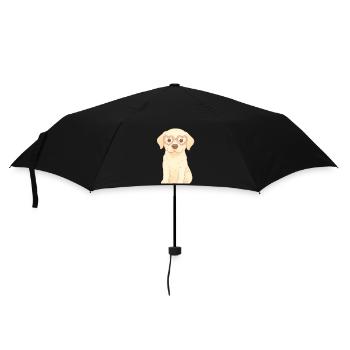 Chien joueur avec des lunettes en forme de cœur - Parapluie standard - noir - Devant