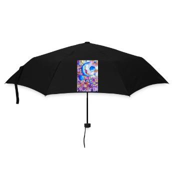 Lunar City Watercolor - Umbrella (small) - black - Front
