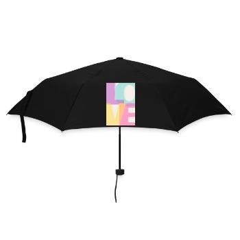 LOVE  Pastell  - Regenschirm (klein) - Schwarz - Vorne