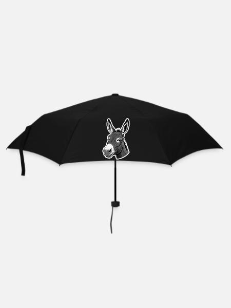Neugieriger Esel – Charmant & witzig - Regenschirm (klein) - Schwarz