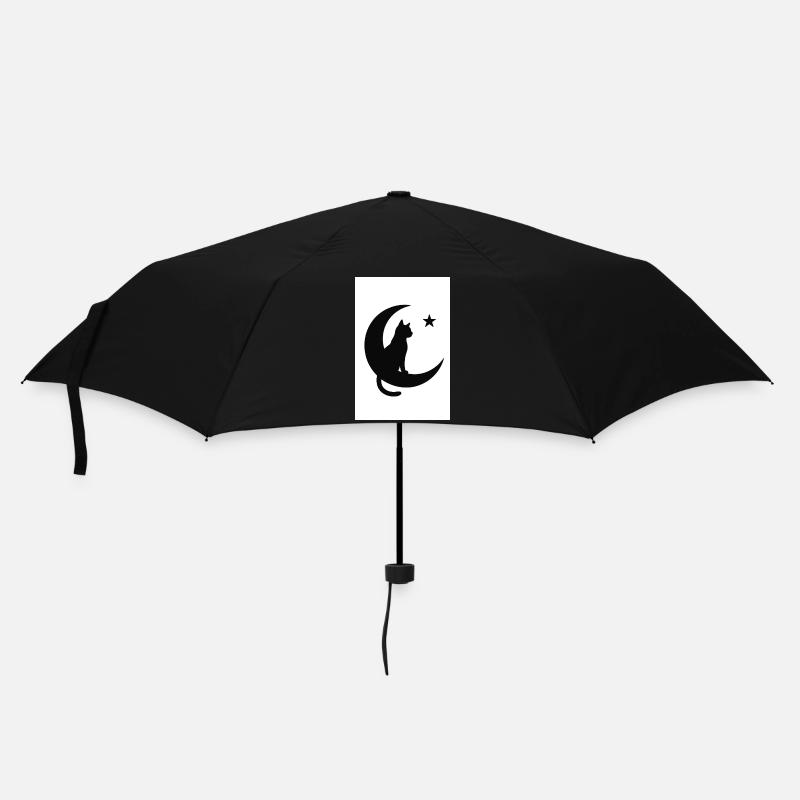 Mondkatze auf Mondschatten - Regenschirm (klein) - Schwarz