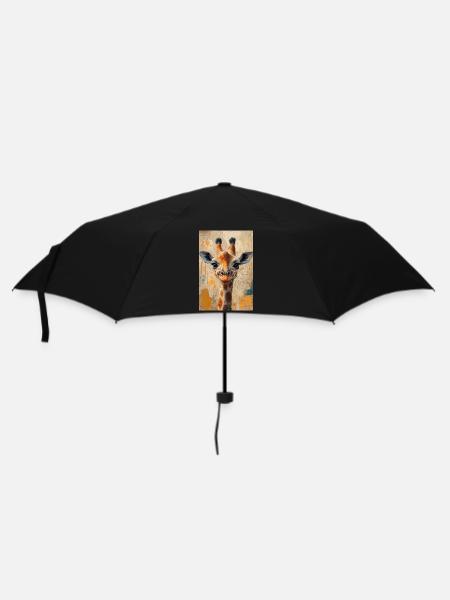 Illustration einer Giraffe - Regenschirm (klein) - Schwarz