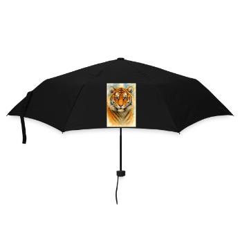 Portrait de tigre à l’aquarelle - Parapluie standard - noir - Devant