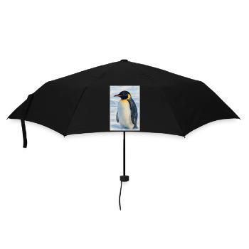 Aquarelle Pingouin au bord de la mer - Parapluie standard - noir - Devant