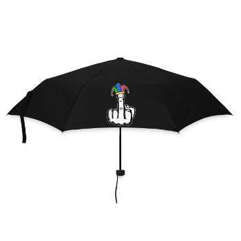 Mittelfinger Stingerfinger Karneval - Regenschirm (klein) - Schwarz - Vorne