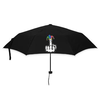 Mittelfinger Stingerfinger Karneval - Regenschirm (klein) - Schwarz - Vorne