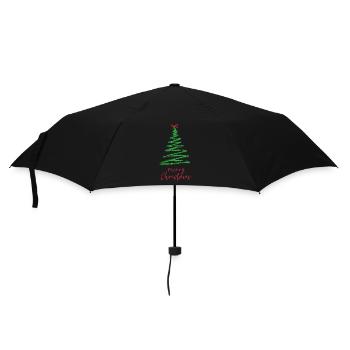 Style de brosse arbre de Noël vert - Parapluie standard - noir - Devant