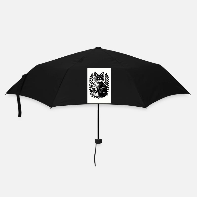 Le Renard dans la danse des fleurs - Parapluie standard - noir