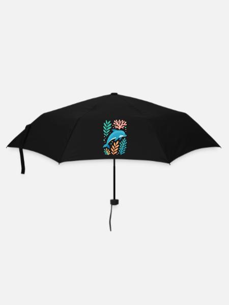 Delfintraum im Korallenmeer - Regenschirm (klein) - Schwarz