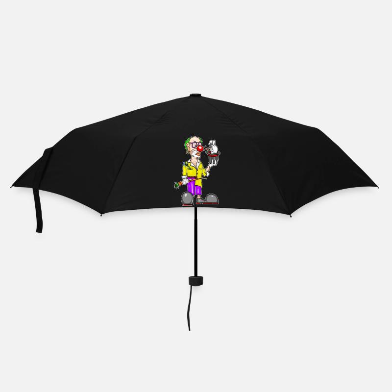 Clown & Rabbit – Funny Magic Cartoon - Umbrella (small) - black