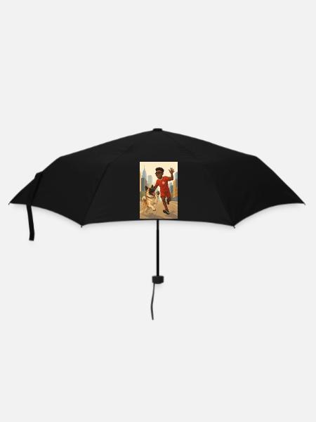 City run with dog buddy - Umbrella (small) - black