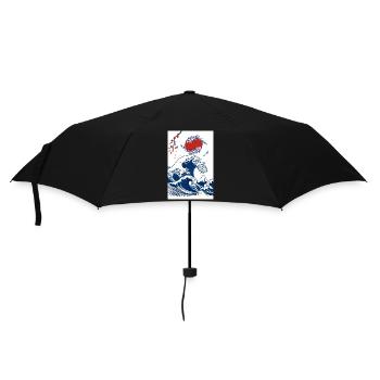 Koi et Vague en Soleil - Parapluie standard - noir - Devant