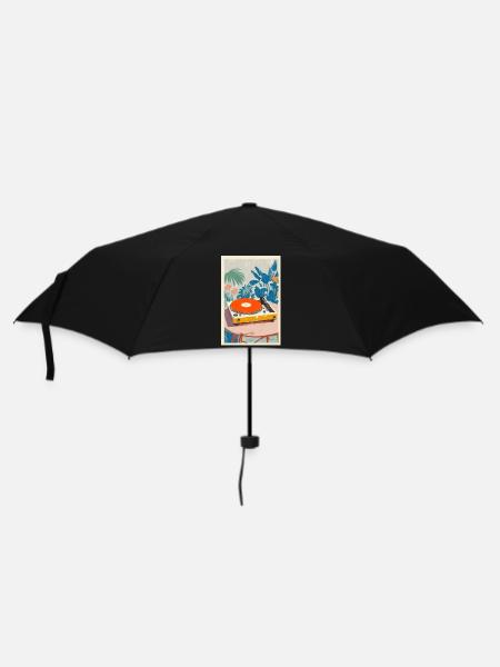 Tropische Drehtisch-Vibe - Regenschirm (klein) - Schwarz