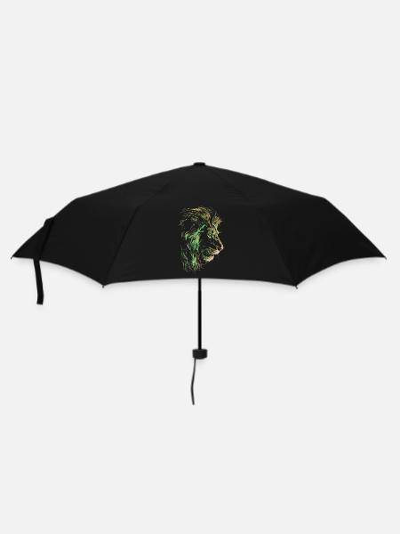 Lion Coloré Tête de Lion Néon Coloré Prédateur Art - Parapluie standard - noir