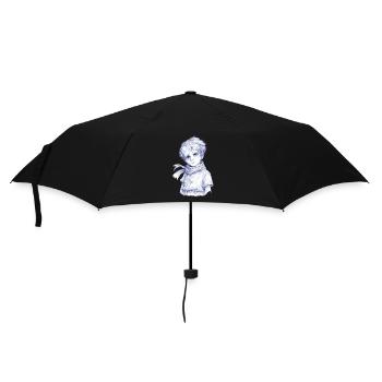 Blue pencil boy with scarf - Umbrella (small) - black - Front
