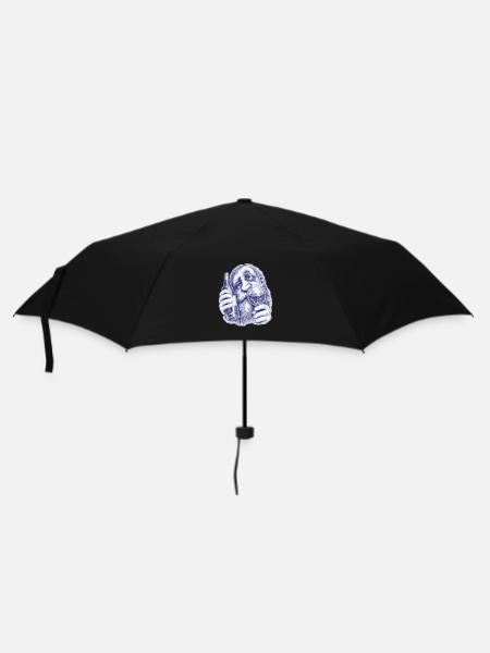 Bacchus | Weintrunkener alter Herr - Regenschirm (klein) - Schwarz