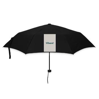 Où ? – Art mural typographique en style minimaliste - Parapluie standard - noir - Devant