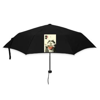 Ramen Cat Ukiyo-e Charm - Umbrella (small) - black - Front