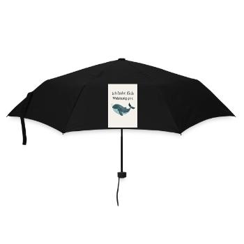 Loving Whale Poster – Walsinnig gern - Umbrella (small) - black - Front