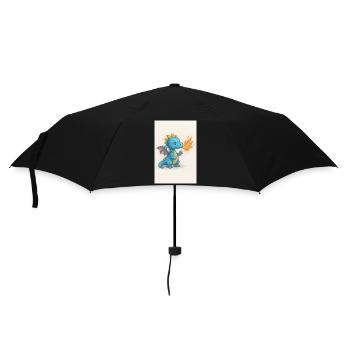 Blauer Drachenfunke Atemfeuer - Regenschirm (klein) - Schwarz - Vorne